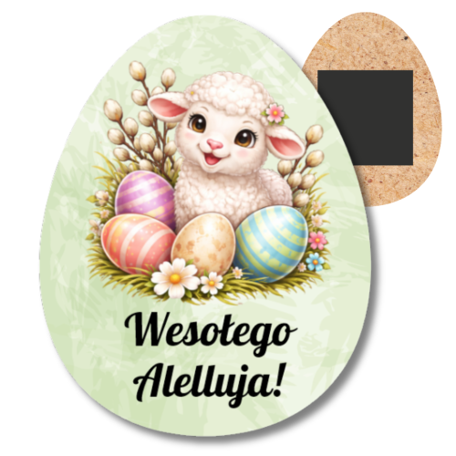 Wesołego Aleluja magnes jajko baranek.png