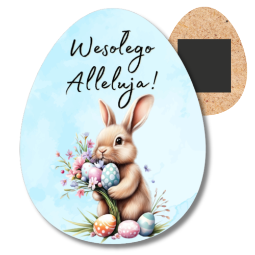 ZAJACZEK wesolego alleluja niebieski magnes.png