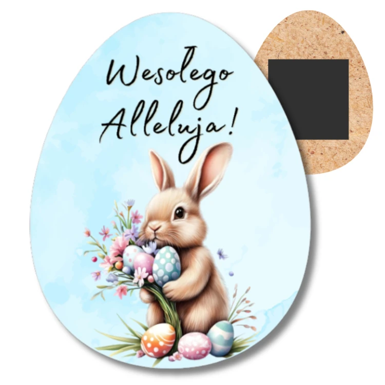 ZAJACZEK wesolego alleluja niebieski magnes.png