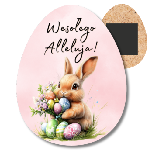 ZAJACZEK wesolego alleluja rozowy magnes.png